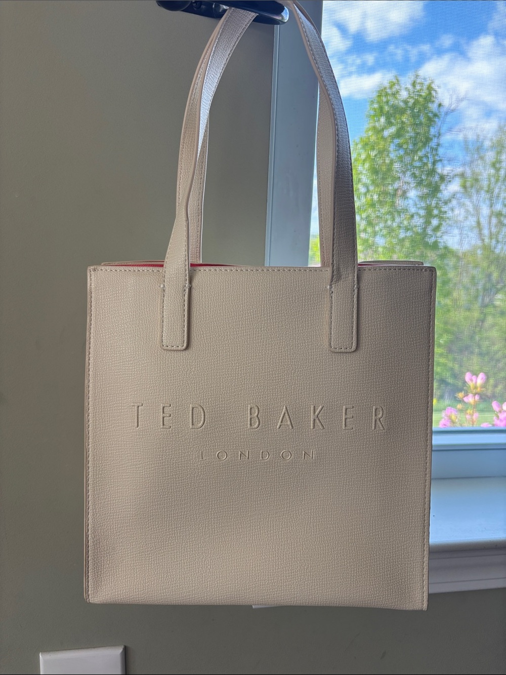 Ted Baker Cream Shopper Tote with Red Trim